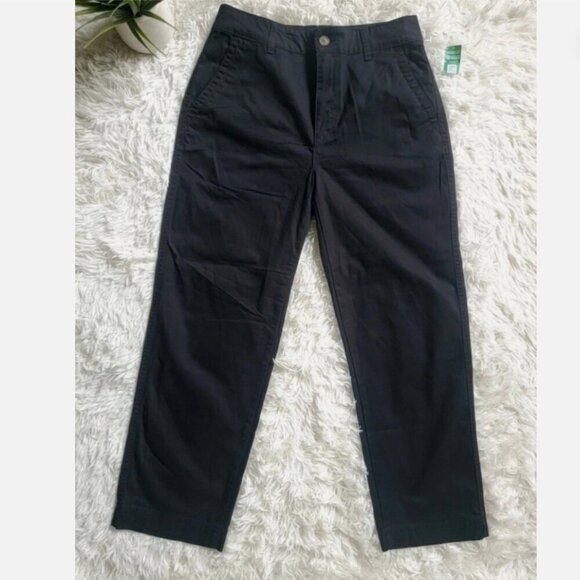 GAP High Rise Girlfriend Khakis Black Stretch Twill Pants Size 0 #819959 $60 NWT - Picture 9 of 12